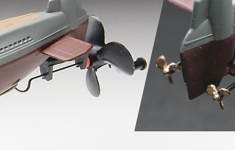 スクリューは動力用・展示用の2種類付